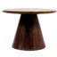 Table d'appoint asymétrique en bois de manguier de forme organique avec base conique, noyer-116779974-129991032
