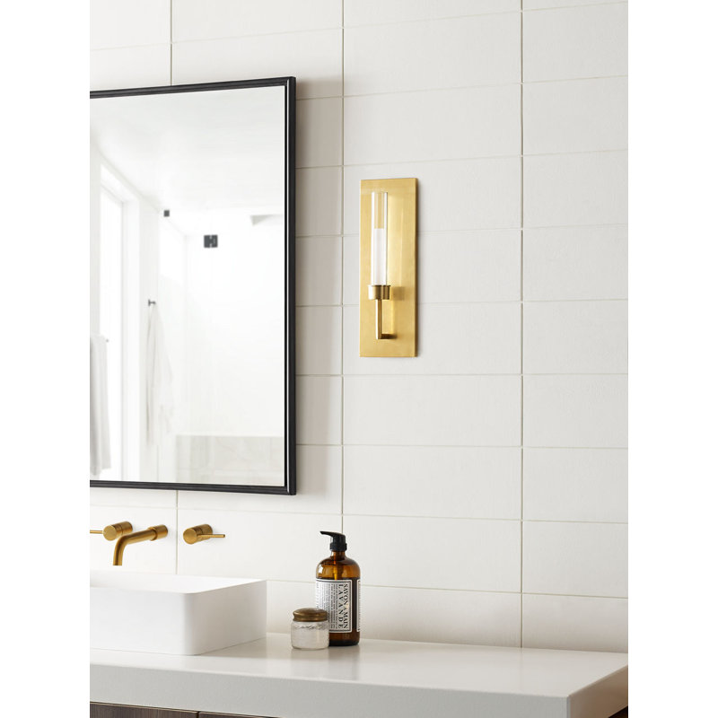 Linger 1 - Light LED Armed Sconce, Natural Brass