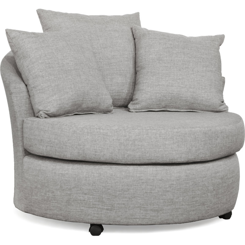 Daverio Barrel Accent Chair, Gray Fabric