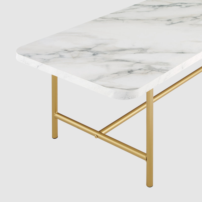 Chowning Trestle Coffee Table, Dark Walnut/Gold