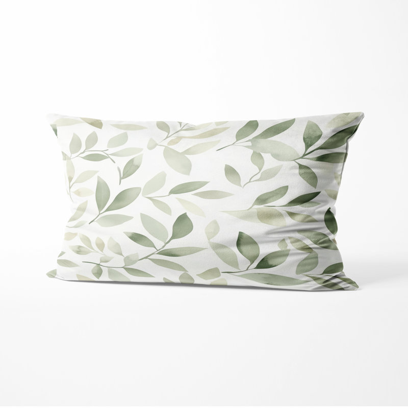 Coussin Modern Modern - coussin abstrait imprimé sauge, H 12 po x l 20 po