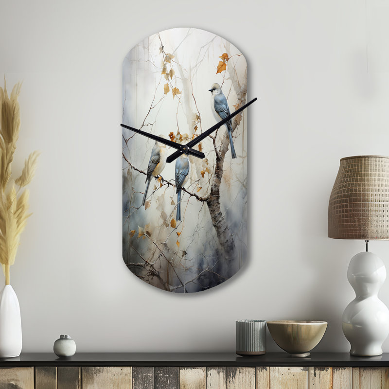 Horloge murale asymétrique en métal Bird, Grand