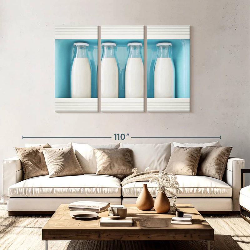 Yarlin Fridge Milk Bottles, 48" H x 74" W