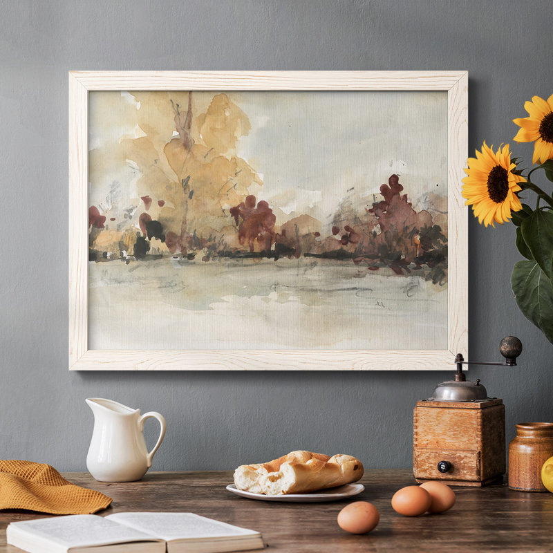 The Autumn View I, reproduction d'art sur toile, Cadre blanc, H 28 po x l 42 po x P 1,5 po
