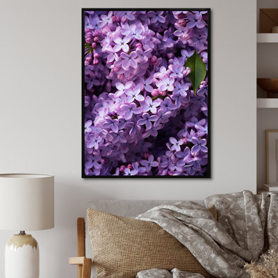 Fleurs mauves lilas mauves sur toile