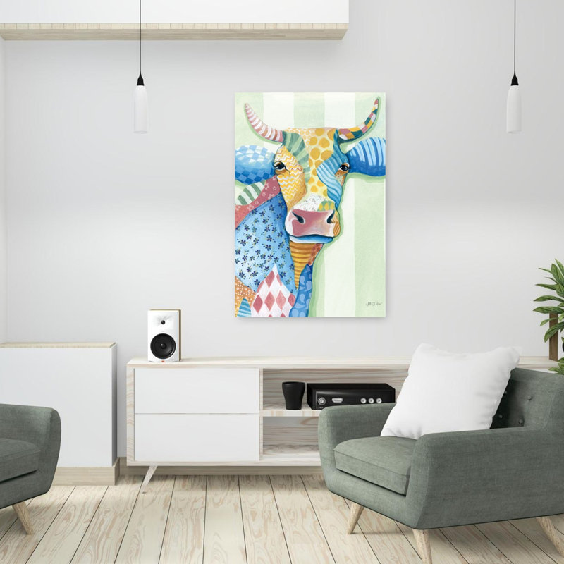 Vache matelassée, art contemporain de vache, H 36 po x l 24 po