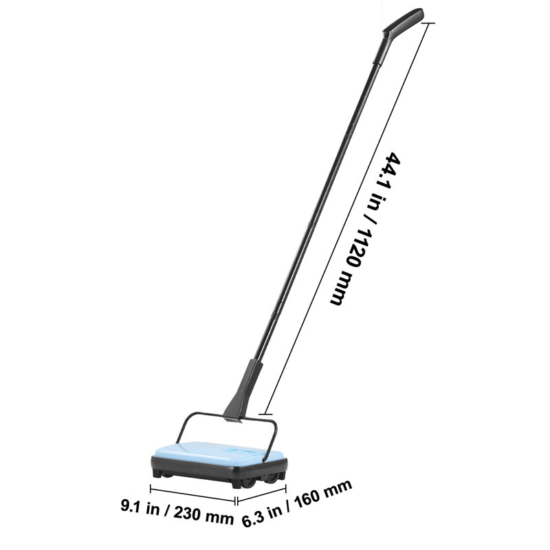 Carpet Sweeper Manual, Floor Sweeper with 300 ml Dustbin Capacity Easy to Empty, 6.7 inch Cleaning Width for Home Office Carpets Pet Hair Dust
