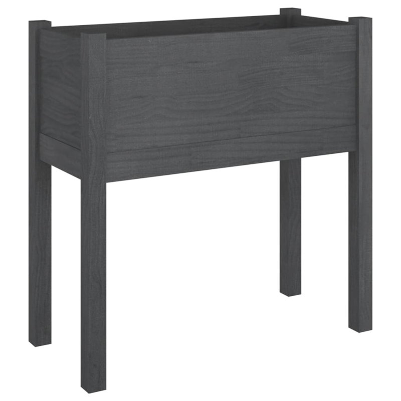 Wood Pot Planter, 27.6" H x 27.6" W x 12.2" D, Gray