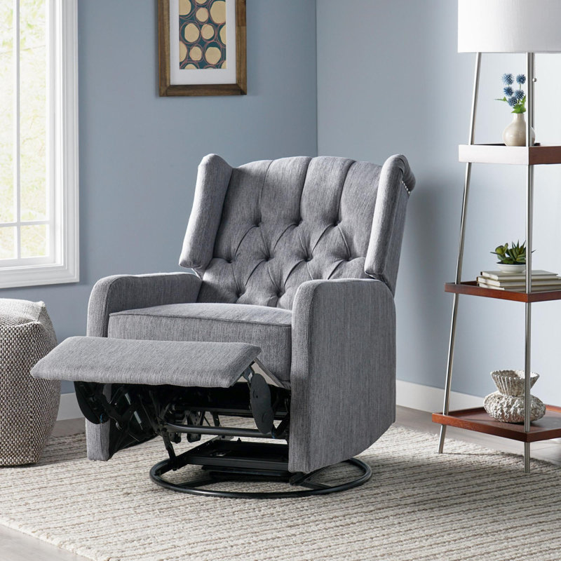 Fauteuil inclinable manuel de conception classique avec pivot à 360 degrés, Gris anthracite