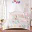 Ensembles de literie pour grand lit à motif floral, ensemble d'édredon en microfibre rose pour filles