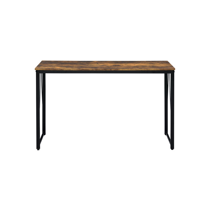 Bureau spacieux en chêne patiné avec base noire