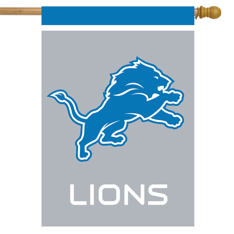 Drapeau de la maison de la NFL de Detroit, Lions de Detroit, Bleu / gris / blanc