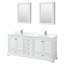 Meuble-lavabo double autoportant Deborah avec plateau en quartz-98213892-98142013-98142016