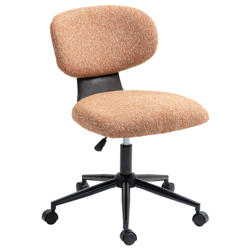 Modern Chenille Swivel Desk Office Chair, Orange