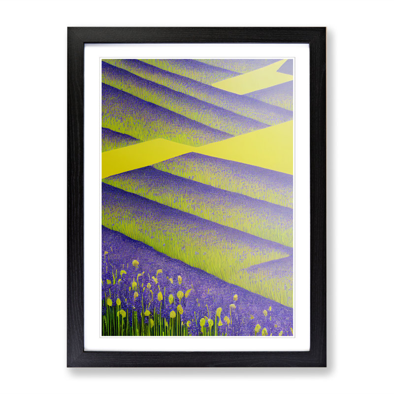 FRM-V0523-260X Bluebell Field Vol.1 - Single Picture Frame Print, Black Framed, 64cm H x 46cm W x 2cm D