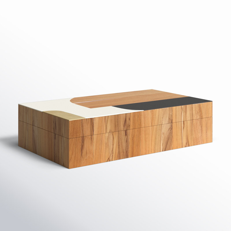Inlaid Decorative Box, 2.25" H x 5.25" W x 9" D