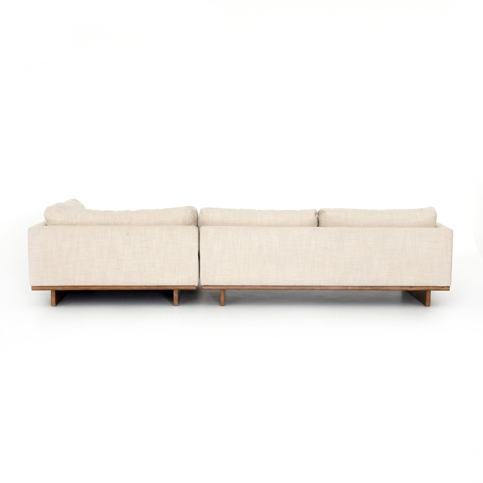 Menades Upholstered Chaise L-Sectional, Right Hand Facing, 32" H x 133" W x 86" D, Irving Taupe Polyester Blend