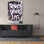 Toile épique Graffiti «Never Donnez Up» par Kent Youngstrom, 40 po x 60 po-117540467