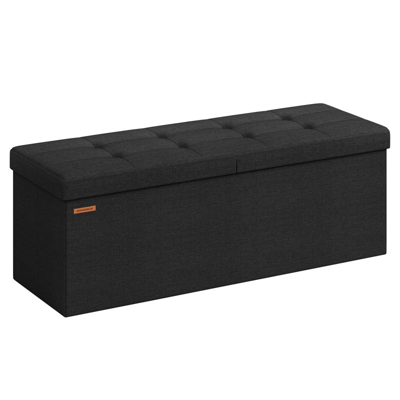 Storage Ottoman, 15" H x 43" W x 15" D, Ink Black