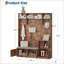 79 in Hall Tree, 5-In-1 Modern Entryway Bench with Coat Rack, Hall Tree with 4 Hanging Hooks, 3 Open Compartments & Adjustable Shelf, Coat Rack Freestanding for Entryway, Living Room-1894380111