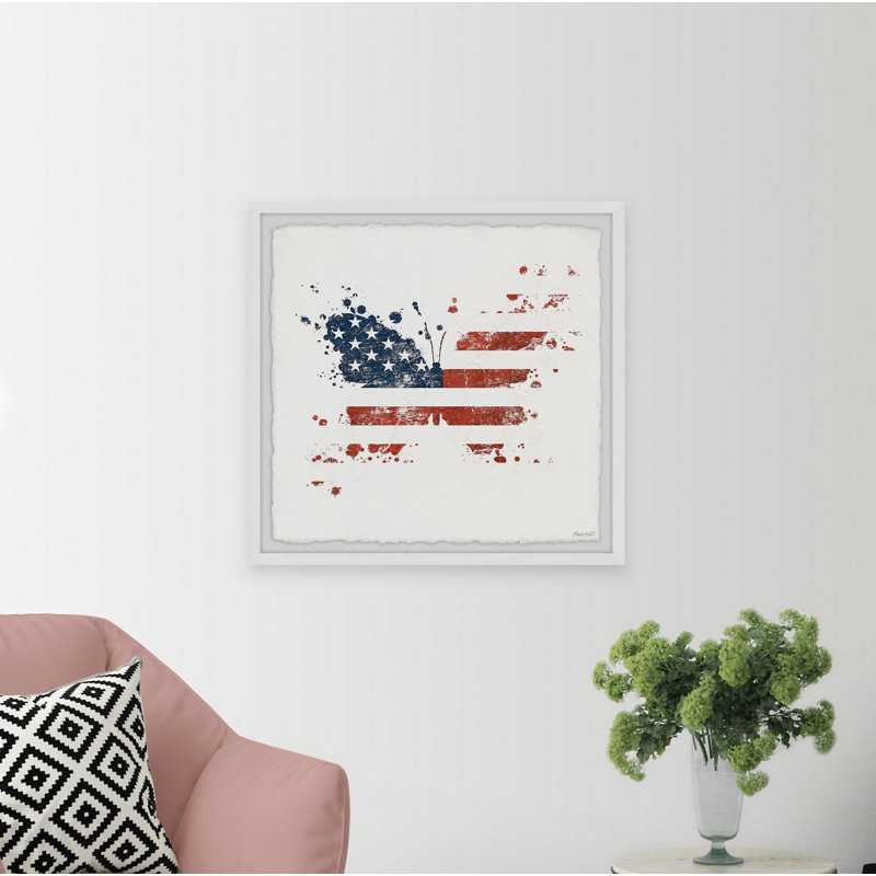 American Butterfly - Single Picture Frame Painting, 81cm H x 81cm W x 3.81cm D