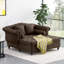 Chaise longue capitonnée avec accoudoirs roulés et garniture cloutée Lamm-1059597063