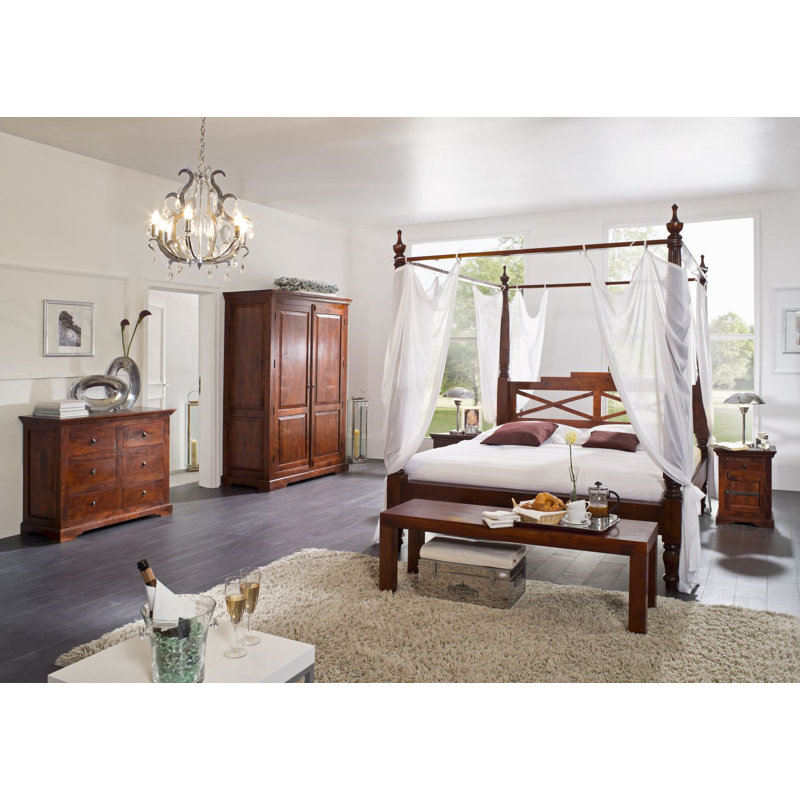 Oxford Solid Wood Bed, Nougat, European Double (140 x 200 cm)
