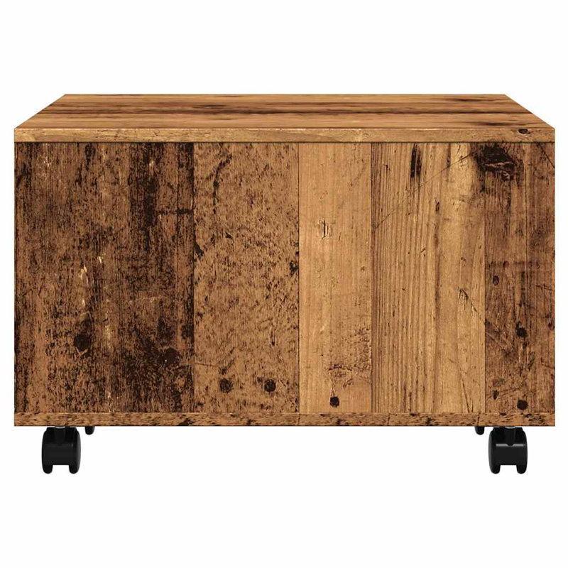 Godart Wheel Coffee Table with Storage, Old Wood