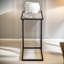 C Shaped Side Table with Metal Frame, End Sofa Accent Table, Living Room Furniture