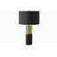 Lighting, H 25 po, lampe de table, béton noir, abat-jour noir, contemporain
