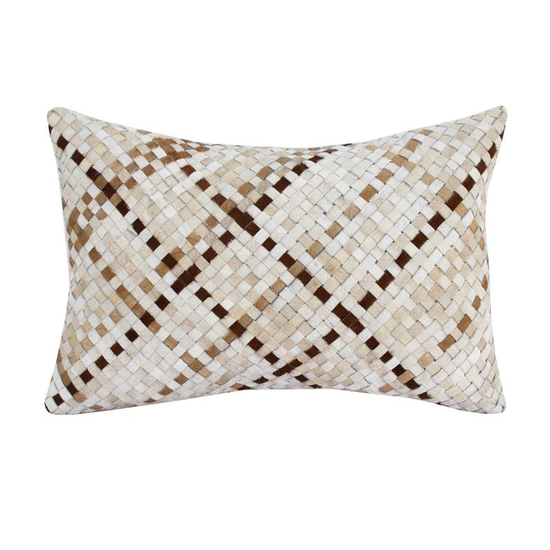  Coussin décoratif en similicuir texturé, Polyester