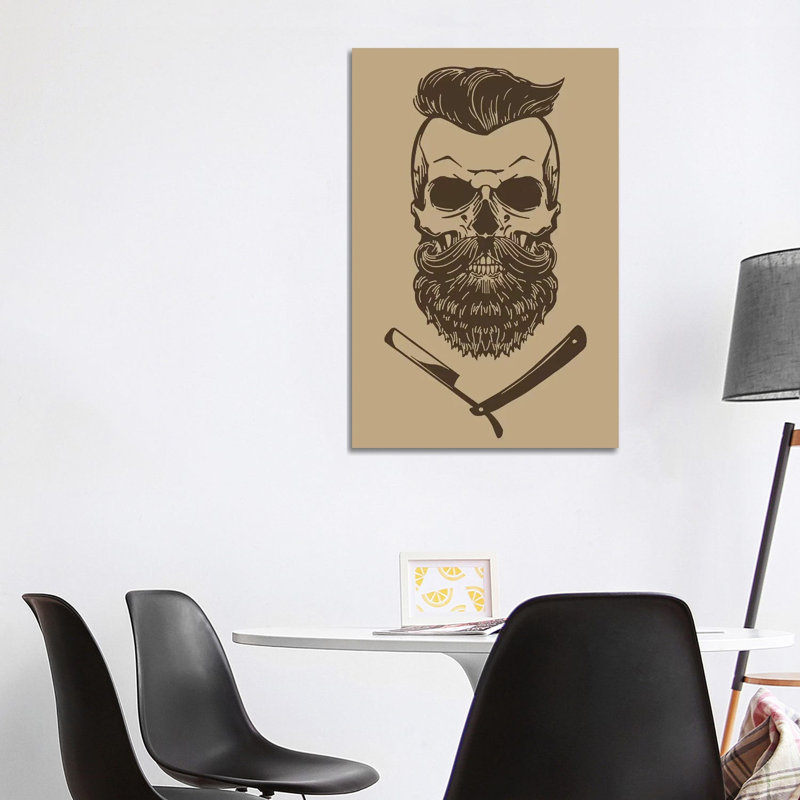 Barber Skull by Art Mirano - Wrapped Canvas Print, 101.6 cm H x 66.04 cm W x 3.175 cm D