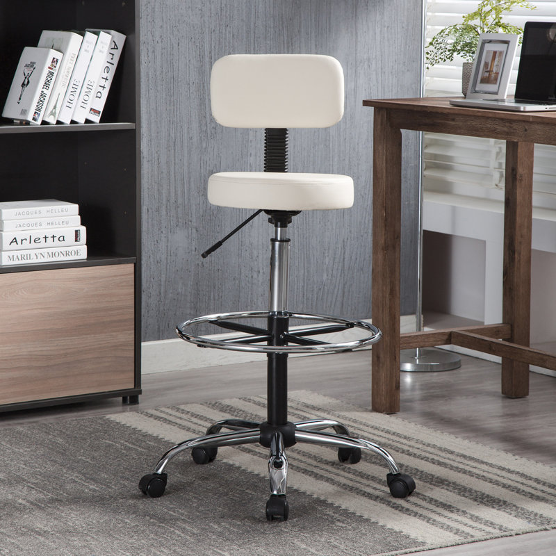 Ardjan Elevate Your Workspace with Rolling stool for office, Adjustable Drafting Stool with Footrest, Office Stool Adjustable Height