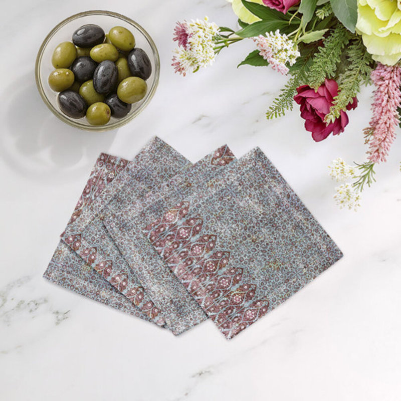 Square Napkins, Turq Red