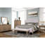 Distinctive Sand Colored Bench, Upholstered Seat, Triad Bases, Unique Design Bench For Seating Area, Bases