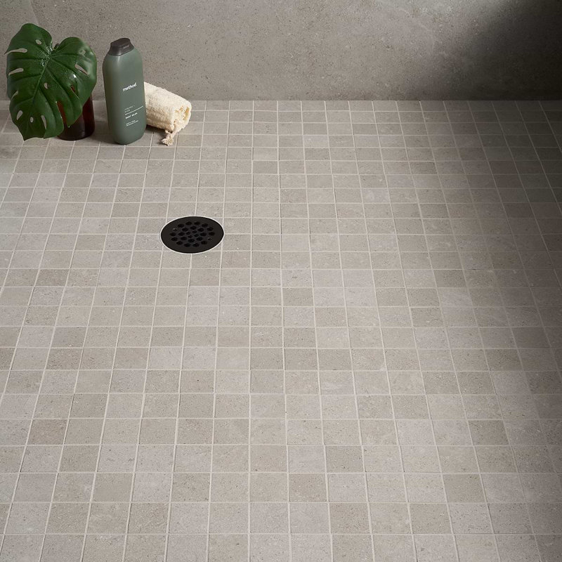 New Rock 2X2 Matte Porcelain Mosaic, Fumo Light Gray