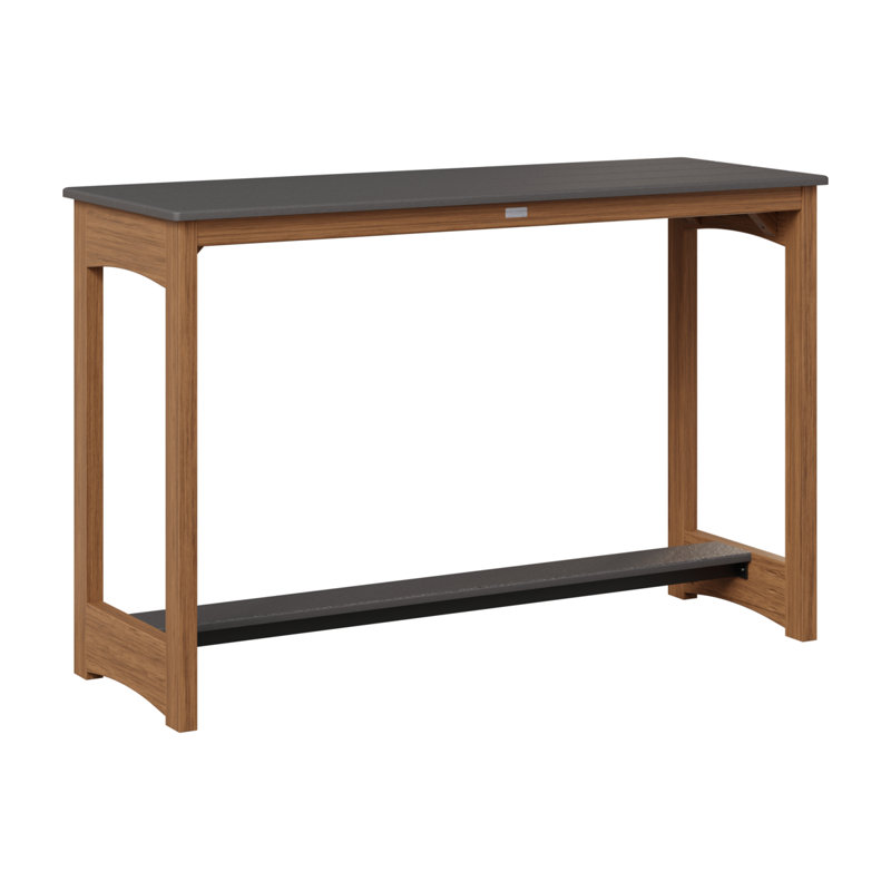 Table de bar Berlin Gardens, Gris fumée, Acajou antique, 38.5" H x 60" W x 22" D