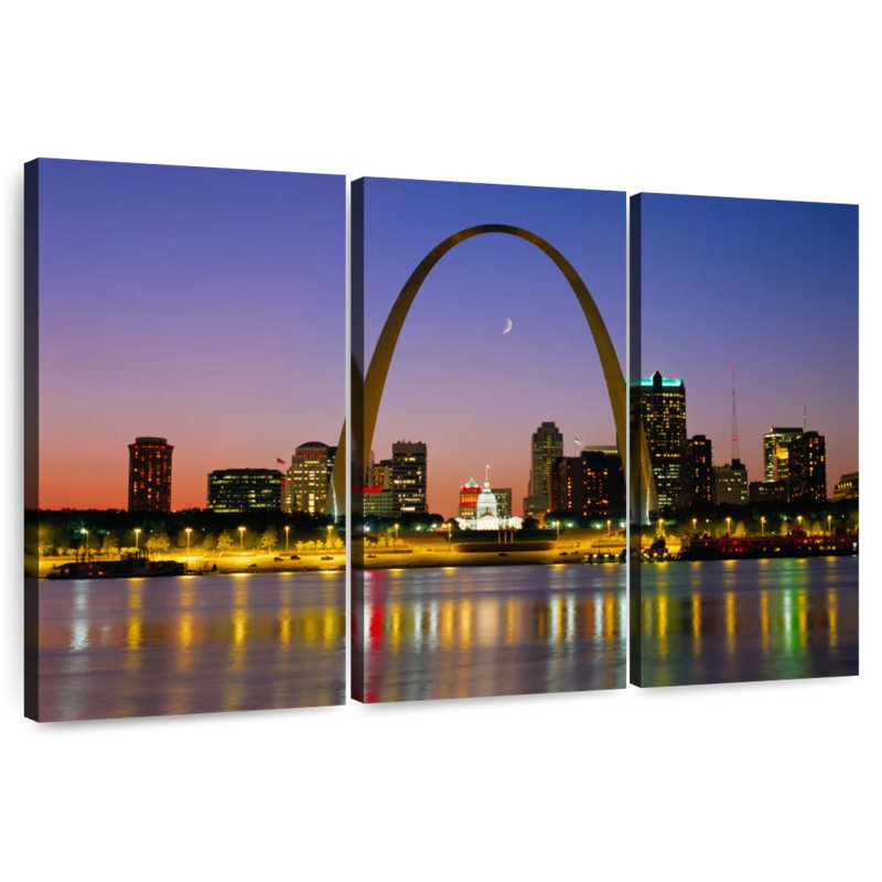 Rorry Gateway Arch At Twilight, 48" H x 74" W