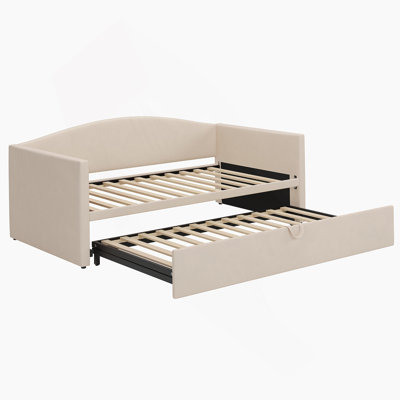 Velvet Daybed with Extended Pop Up Trundle by Everly Quinn