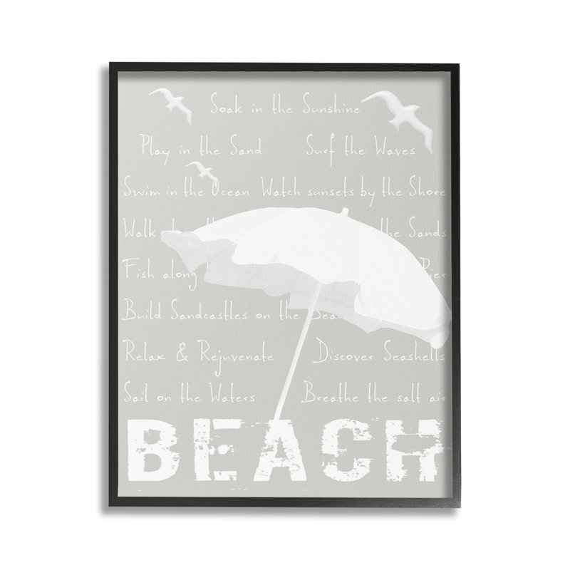 Art de plage d'été, estampe numérique encadrée par GraffiTee Studios, H 30 po x l 24 po, Giclée encadrée noir minuit