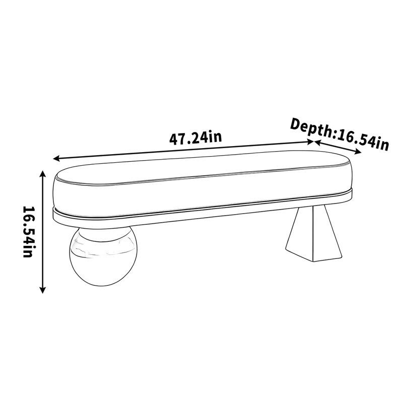 Avella, H 16,54 po x l 47,24 po x P 16,54 po