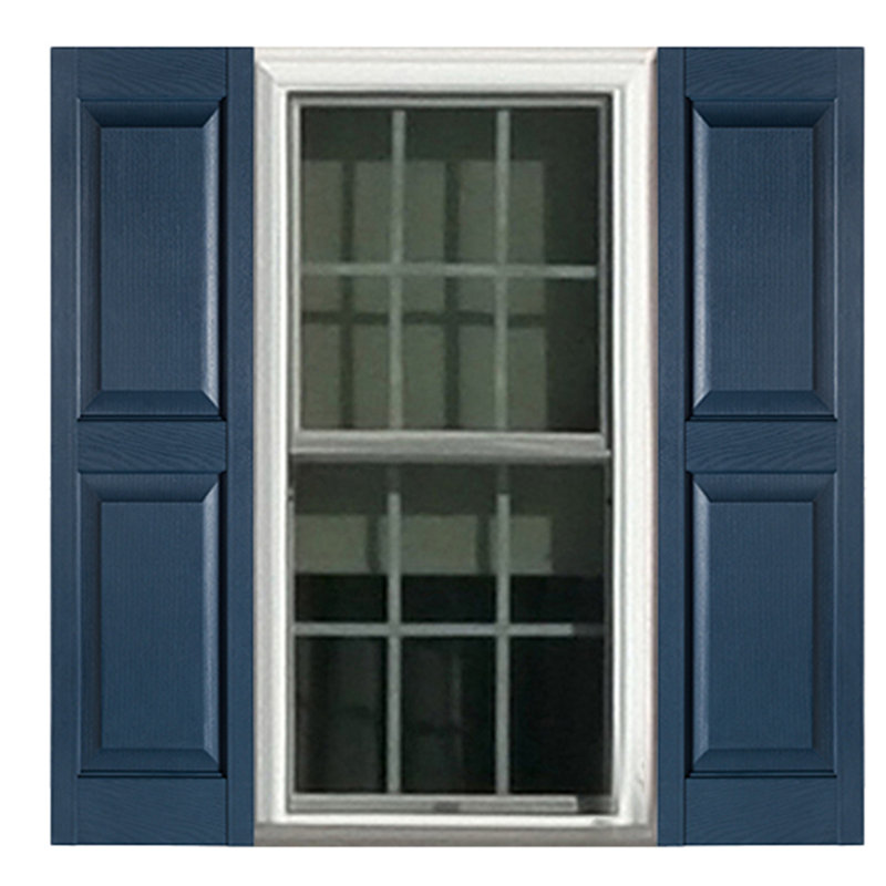 Bedford Blue Polypropylene Raised Panel Exterior Shutters, 15" x 47"