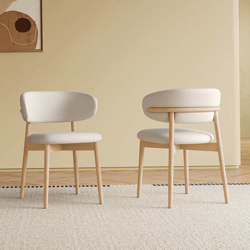 Chaise de salle à manger Mid-Century Modern, Bois naturel