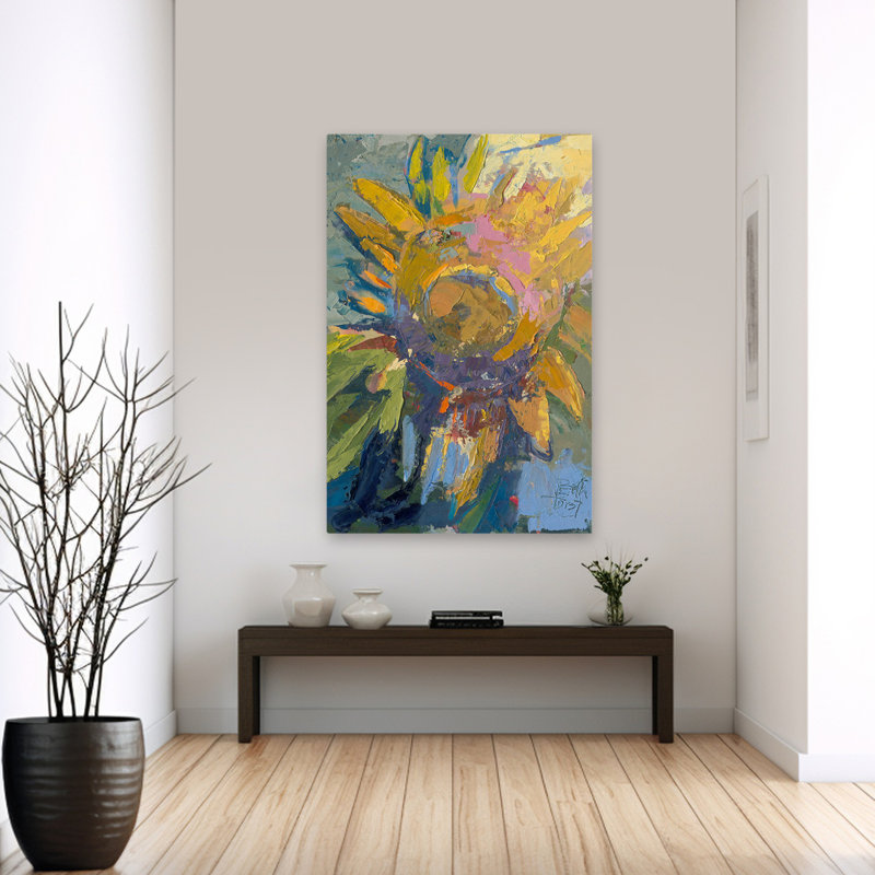 Sunface - floral, nature morte, tournesols, art, H 60 po x l 40 po