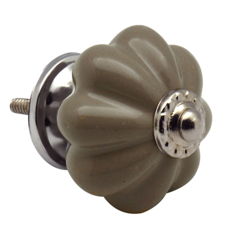 Nicola Spring - Floral Ceramic Cabinet Knobs, Grey