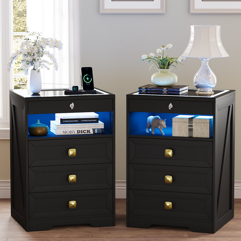 Bedside Table, Black
