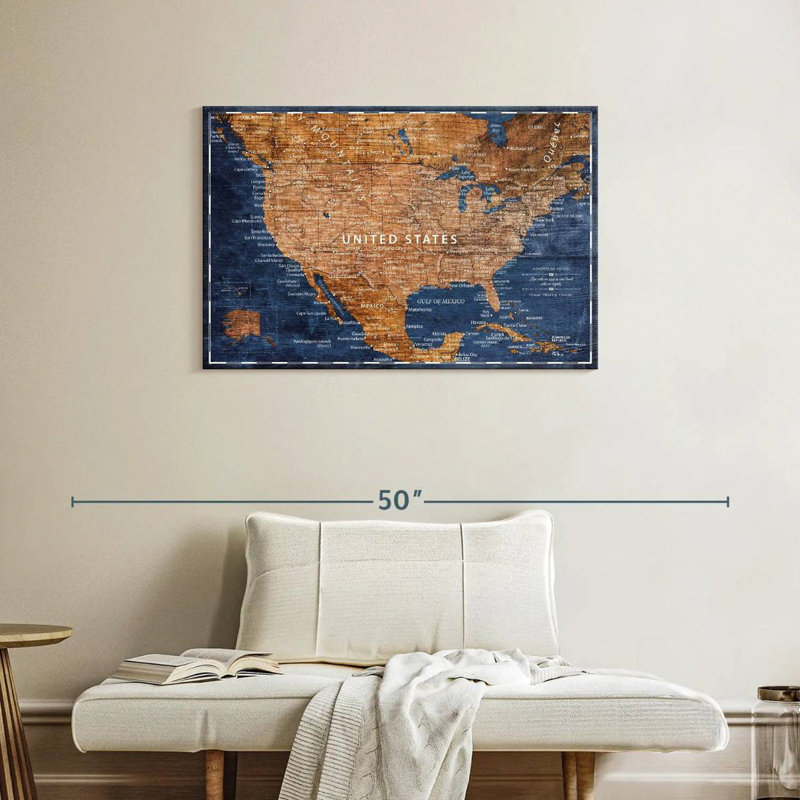 Brun et bleu, punaise Alvertia, 24" H x 36" W