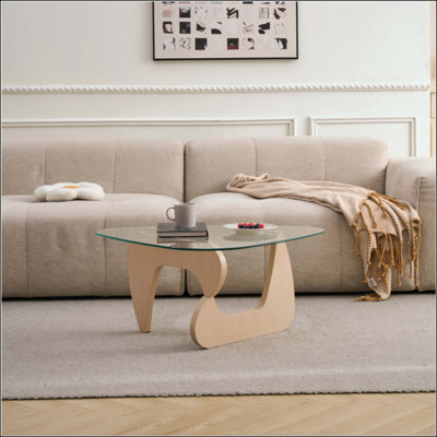 Petite table basse de style campagnard Mid-Century moderne en bois pour le salon