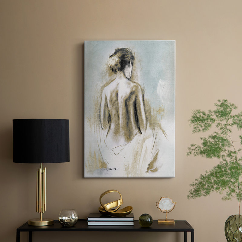 Figurine en lumière dorée I -Galerie enveloppée Cavas, H 27 po x l 18 po