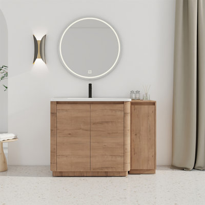 48'' Freestanding Bathroom Vanity With White Ceramic Sink